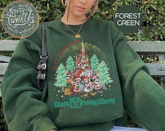 Camiseta navideña vintage de Walt Disneyworld, sudadera con el lugar más mágico de la Tierra, suéter navideño de Mickey y sus amigos, camisetas navideñas familiares