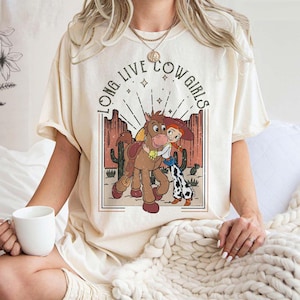 Vintage Disney Toy Story Jessie Shirt Long Live Cowgirls Comfort Colors Shirt, Toy Story Jessie and Bullseye Shirt, EricaPrints Shirt
