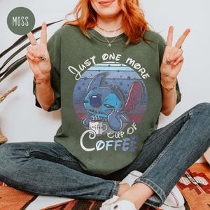 Koszulka Stitch, Just One More Cup Coffee, Koszulka Stitch And Lilo, Koszulka Disney, Stitch Disney, Koszulka Disney, Koszulka Stitch, Koszulki Disneyworld zdjęcie 3
