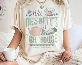 Chemise vintage drôle Disney Toy Story Buzz l'Éclair Mme Nesbitt's Tea House 1995, t-shirt rétro Disney Pixar Toy Story à Infini-tea et au-delà