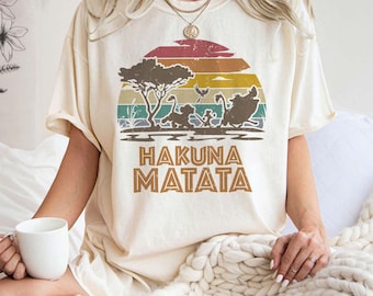 Camisa de color cómodo de Disney Hakuna Matata, Camisas de Animal Kingdom, Disney Lion King, Camisas familiares de Disney, Camisa de vacaciones de Disney, Disney 2025