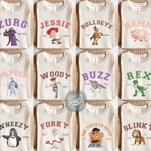 Personalization Matching Family Toy Story Shirt, Family Disney Shirts, Woody, Buzz, Rex, Slinky, Jessie, Disney World Toy Story Birthday Tee