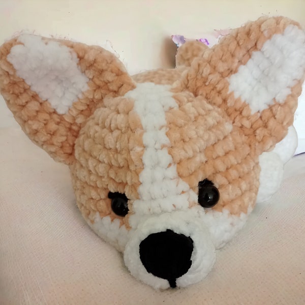 Peluche chien corgi au crochet fait main