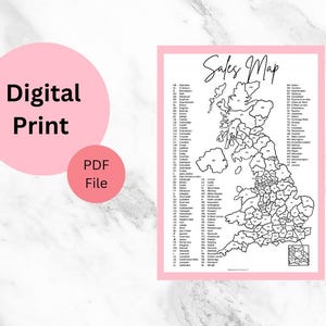 UK Sales Map Digitaler Download - Verkaufskarte für kleine Unternehmen