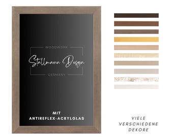 Premium Bilderrahmen mit Antireflex-Acrylglas - 17 verschiedene Dekore - MDF Holz 30mm - Posterrahmen - Vintage oder Modern - 80x120 90x120