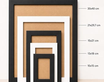 Bilderrahmen mit echtem Glas | Holzrahmen MDF 10x15 bis 30x40 cm | Hochwertiger Fotorahmen LAG-M | Hochformat & Querformat