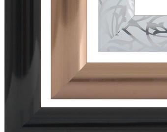 Moderne Bilderrahmen aus Massivholz - handgefertigte Echtholzrahmen in drei exklusiven Dekoren - Schwarz Glanz Kupfer Weiß