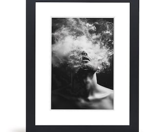 Handgemaakte fotolijst met passe-partout in zwart | Modern & Elegant | Muurdecoratie | voor foto's, posters, kunstwerken | Gemaakt in Duitsland