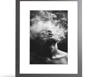 Handgefertigter Bilderrahmen mit Passepartout | Farbe Graphit | Modern & Elegant | Wanddeko | für Fotos, Poster, Kunstwerk | Made in Germany