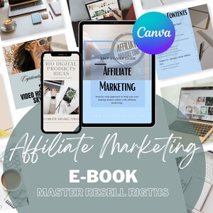 Affiliate marketing online course to resell, Master Resell Rights, editable canva link, PLR course done for you