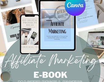 Affiliate marketing online course to resell, Master Resell Rights, editable canva link, PLR course done for you