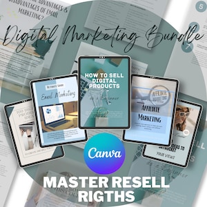 Master Resell Digital Marketing Bundle Ebooks, Affiliate Marketing, Email Marketing, How to sell digital products, complete guide, MRR
