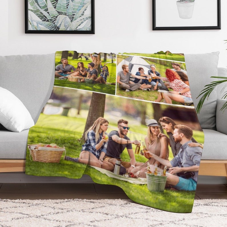 Custom Blanket with Photos Collage,Personalized Photo Blanket,Handmade Gift,Gift for Family and Friends,Mothers Day Gift zdjęcie 2