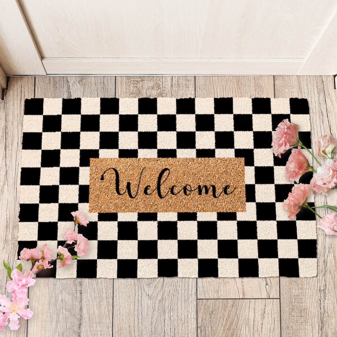 Custom Plaid Doormat Custom Mat for Front Door Plaid Etsy