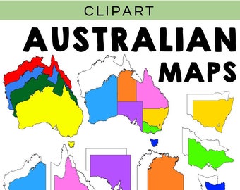 Australia Map Clipart - Australian State, Territory and Country Maps