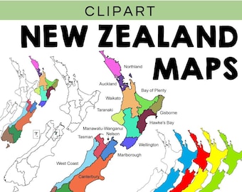 New Zealand Maps Clipart