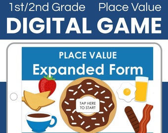 Expanded Form 2-Digit Place Value Digital Math Game | Google Slides | Powerpoint