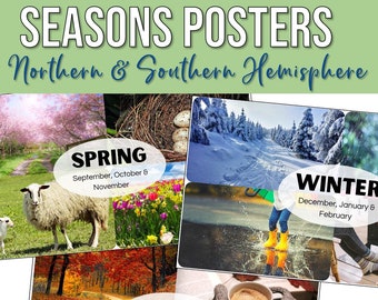 Seasons of the Year Posters | Autumn | Fall | Winter | Summer | Spring | Classroom Displays | Real-life Pictures