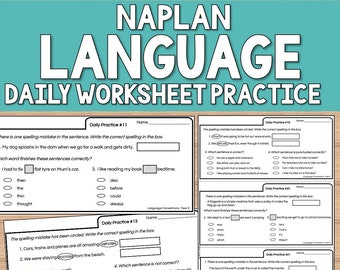 Naplan Language Conventions Practise Tests Year 5 Daily Worksheets