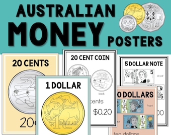 Australian Money Posters - Including Coins and Notes AUS Currency