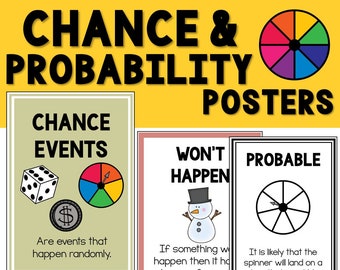 Chance & Probability Math Posters - Educational Classroom Decor - Visual Learning Tools Teachers and Students | Statistics | Maths Posters