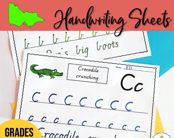 Ants in the Apple Handwriting Sheets | Victorian Cursive Font | Practice Pages for Kids | Alphabet Tracing | Educational Worksheets