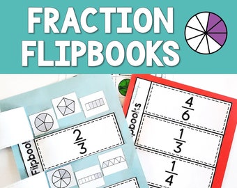 Matching & Equivalent Fractions Flipbooks - Worksheets with Pictures