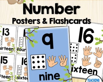 Number Posters 1 to 20, counting by 10s to 100 - Classroom Decor Sloth Themed | Classroom Math Posters | Count to 10 | Teaching Numbers