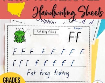 Ants in the Apple Handwriting Sheets - NSW Foundation Font for Kindergarten | New South Wales | Australian Font | Pre-Writing | Trace Write