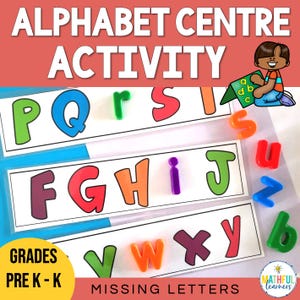Actividad del centro de alfabetización del alfabeto con juego de letras magnéticas de la A a la Z / Grupos de lectura / Aprenda el abecedario / Juego práctico / Lectura divertida y didáctica