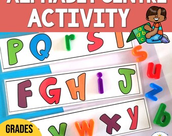 Alphabet Literacy Center Activity with A-Z Magnetic Letters Game | Reading Groups | Learn your ABC | Hands-on Game | Fun Learning Reading