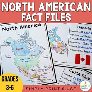 Afdrukbare factsheets in Noord-Amerika - werkbladen met feitenbestanden | Afdrukbare activiteiten voor landenonderzoeksprojecten