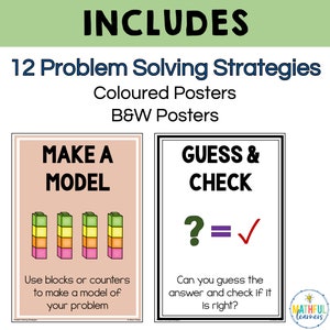 Problem Solving Strategy Posters for Word Problems - Elementary Grade 1 ...