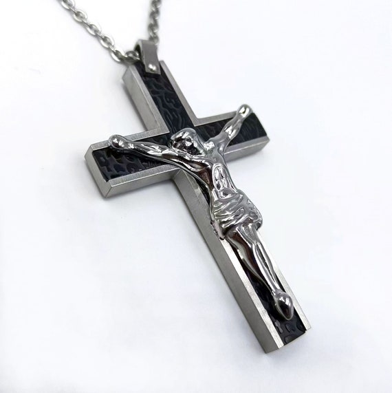 Men's Stainless Steel Necklace Chain, Christian Faith Necklace