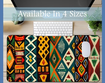 Vibrant Colorful African Style Pattern Desk Mat Cheerful Artistic Gaming Mouse Pad Earth Theme Mousepad Workspace Home Office Desk Decor US