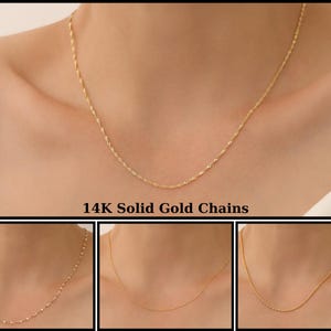 14K Solid Gold Twist Chain Necklace, Real Gold Rope Chain, Dainty Gold Chain, Gold Cable Chain, Gold Chain For Pendant, 14K Solid Gold Chain