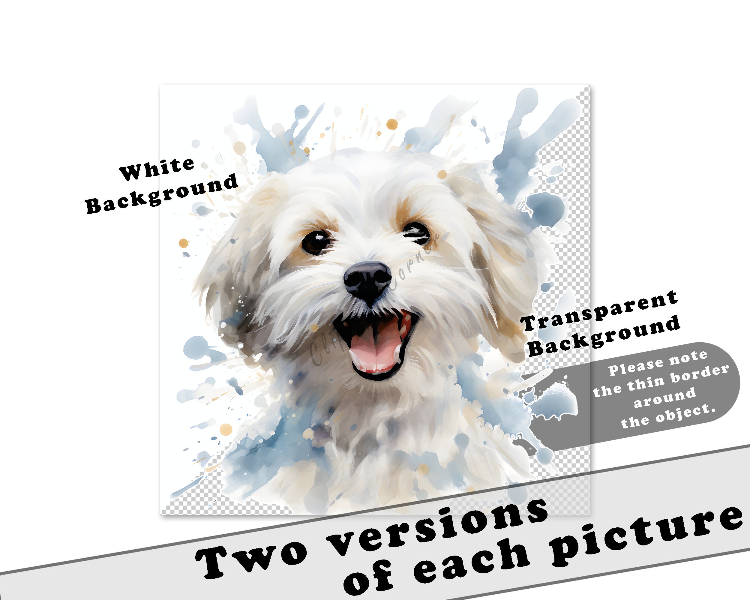 14 Maltese Clipart PNG Bundle | Watercolor Dog Clipart PNG | 11 - Etsy