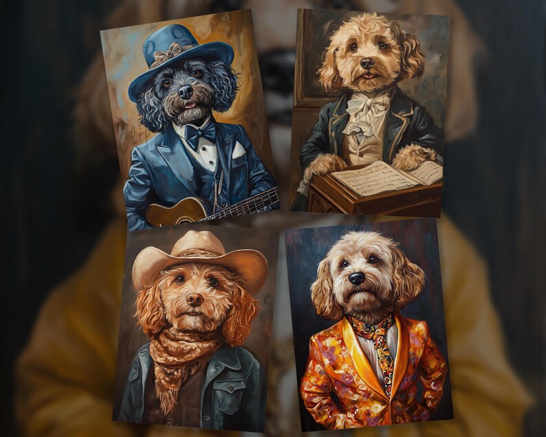 20 Cockapoo Clipart Images | Cockapoo Dog Portraits as Music Stars ...