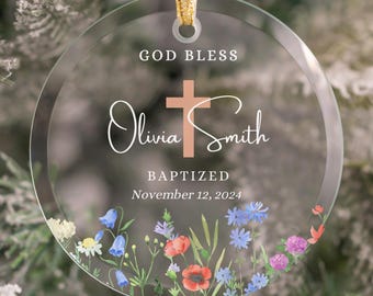 Personalized Baptism Ornament Girl, Baby Girl Baptized Ornament, Baptism Christmas Ornament 2026, Goddaughter Baptism Gift For Parents K433G