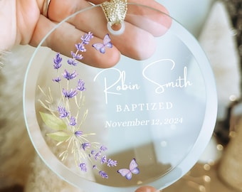 Personalized Baptism Ornament Girls, Baptized Ornament, Baptism Gift for Goddaughter, Christening Gift from Godparents Godmother K455G
