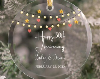 Personalized 50th Anniversary Ornament, 50th Wedding Anniversary Ornament, Anniversary Gift for Parents Anniversary Present K601G