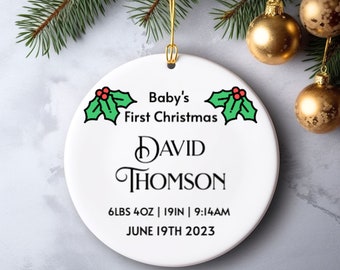 Personalized Baby's First Christmas Ornament, Baby Ornament, New Baby Name Ornament, Baby Keepsake, Custom Baby Ornament