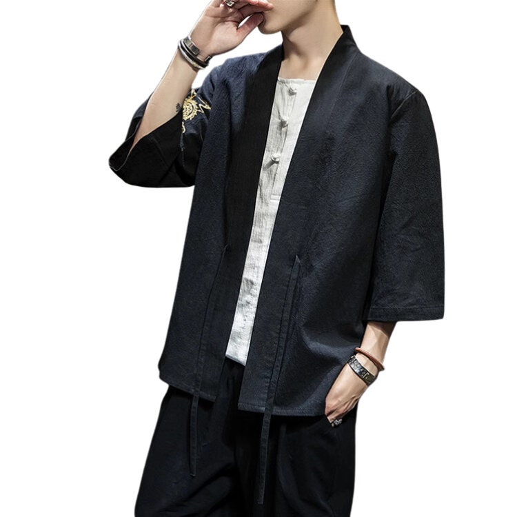 Japanese Style Kimono, Retro Jacket, Y2K Clothing, Embroidery Jacket ...