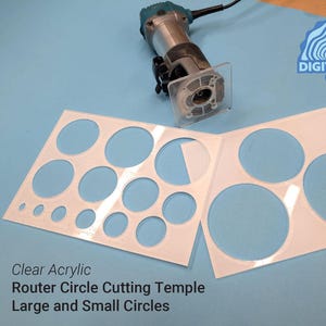 Multi Circle Round Router Jig 2 size- Clear Woodworking Template Guide - Inlay Mortice - 0.5&quot; to 5&quot;