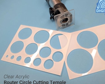 Multi Circle Round Router Jig 2 size- Clear Woodworking Template Guide - Inlay Mortice - 0.5&quot; to 5&quot;