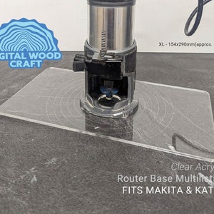 Reemplazo de base de enrutador MAKITA Katsu - Acrílico transparente - 4 tamaños diferentes - Listado múltiple
