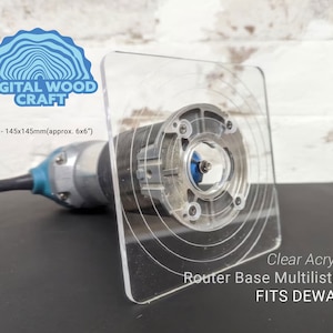 Dewalt Router Base Replacement - Clear Acrylic - 4 Different Sizes - DCW600 D2604 D26200 D262005 - Porter Cable 450 - Mulilisting