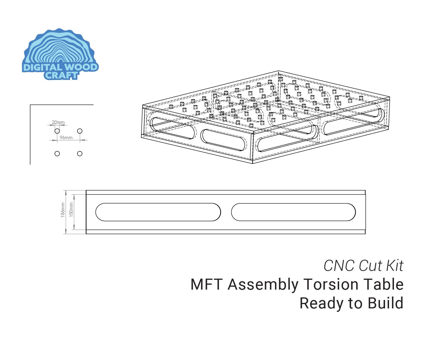 MFT Torsion Box Assembly Table Wood Work Bench Kit 1190x800mm MDF