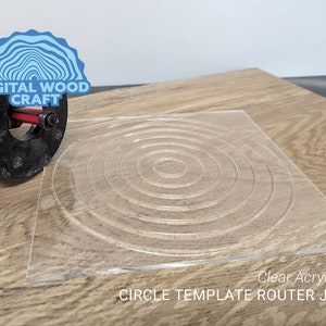 Acrylic Circle Joint Router Jig - Woodworking Template Guide Inlay Mortice - 7 sizes - 1&quot; - 7&quot;