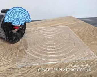 Acrylic Circle Joint Router Jig - Woodworking Template Guide Inlay Mortice - 7 sizes - 1&quot; - 7&quot;